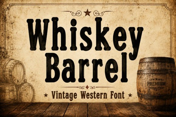 Whiskey Barrel: A Vintage Western Display Font